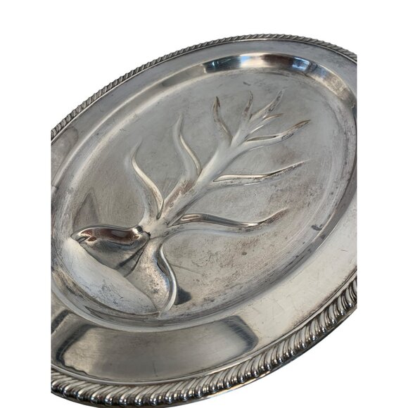 VTG Wm Rogers 810-16 Silver Plated Oval Tree of Life Platter 8922 Serving - Picture 2 of 9